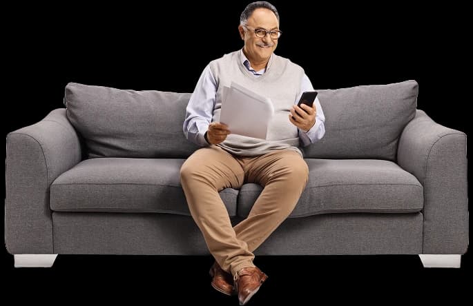 A man with couch