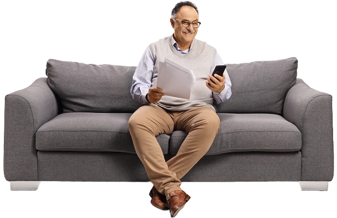 A man with couch