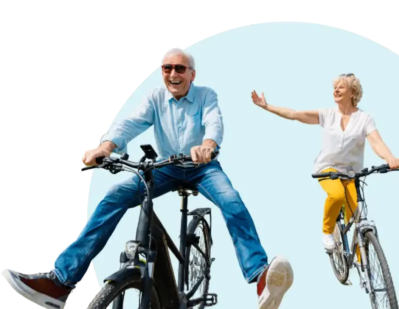 two people cycle